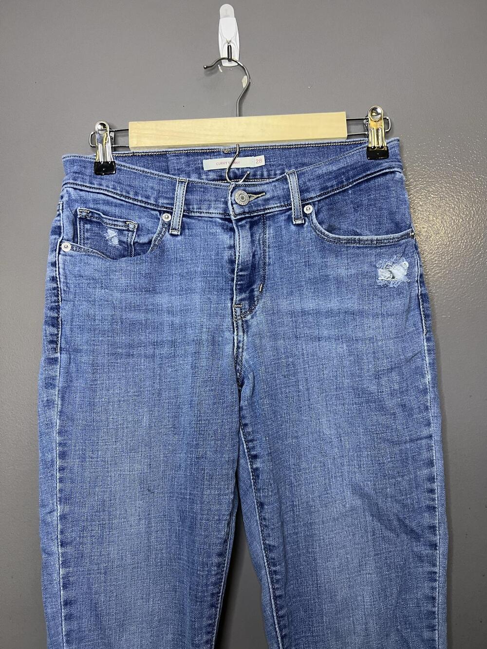 Levis Curvy Skinny Jeans Womens 28 Medium Wash Blue Mid Rise Stretch Denim